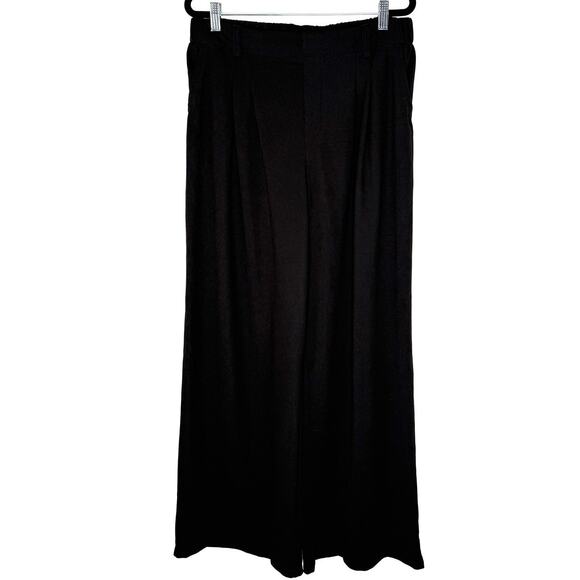 Halara Women's Black Flex High Waisted Pocket Wide Leg Waffle Work Pants L - Picture 10 of 11